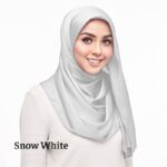Shwal bubble satin 1.8 metter premium Quality Vanila White