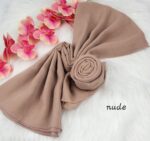 Tudung Bawal Cotton Bidang baby blue